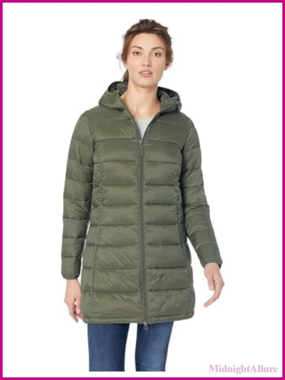 Lightweight Water-Resistant Packable Hooded Puffer Coat